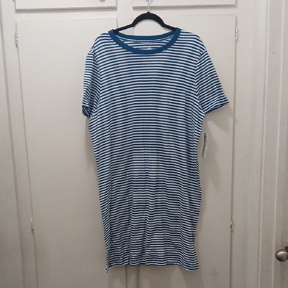 Time and Tru Blue Striped Sleep Shirt
